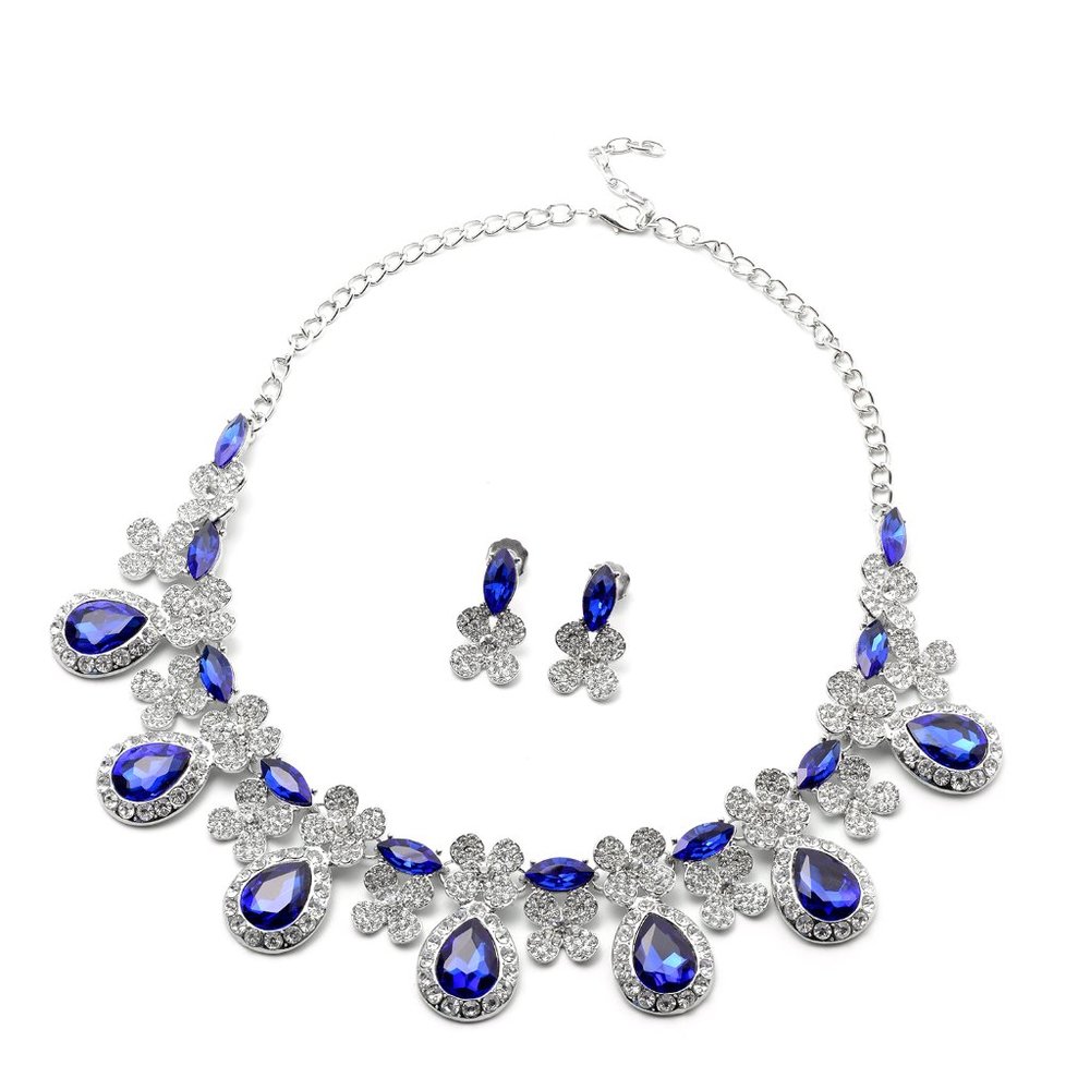Swarovski Crystal & Glass Necklace & Earring Set